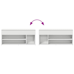 Πάγκος παπουτσιών  Λευκό 102x30,5x45 cm Κατασκευασμένο ξύλο