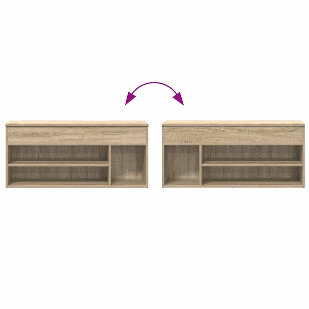 Πάγκος παπουτσιών  Sonoma Oak 102x30,5x45 cm Κατασκευασμένο ξύλο - Pakobazaar