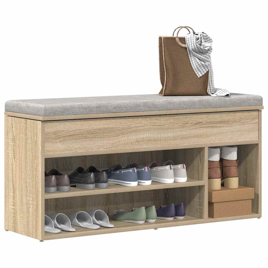 Πάγκος παπουτσιών  Sonoma Oak 102x30,5x45 cm Κατασκευασμένο ξύλο - Pakobazaar