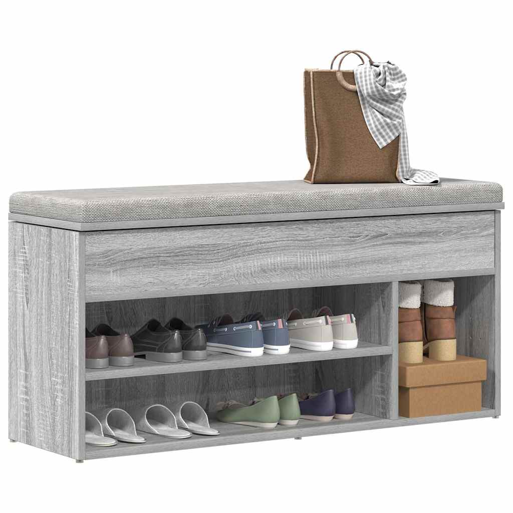 Πάγκος παπουτσιών  Γκρι Sonoma 102x30,5x45cm Κατασκευασμένο ξύλο