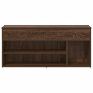 Πάγκος παπουτσιών καφέ δρυς 102x30,5x45 cm Ξύλο μηχανής