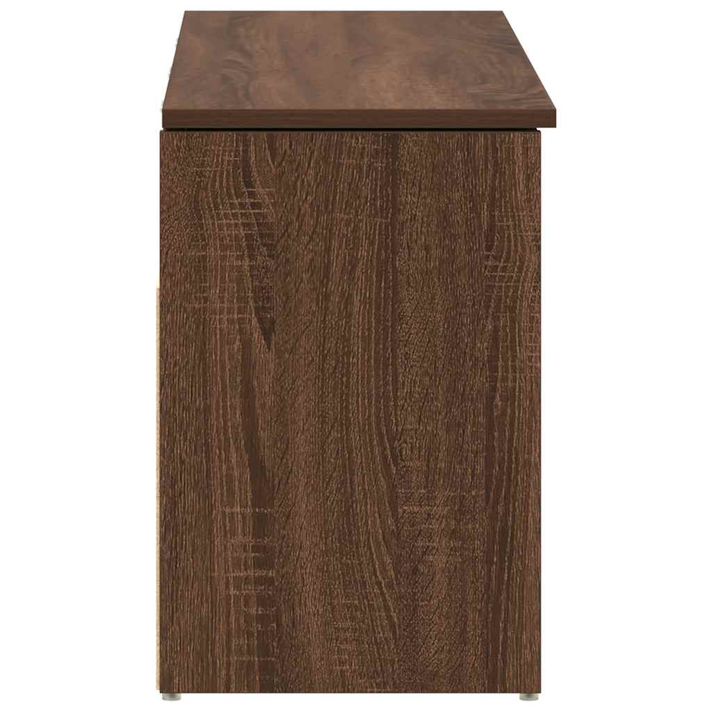 Πάγκος παπουτσιών καφέ δρυς 102x30,5x45 cm Ξύλο μηχανής