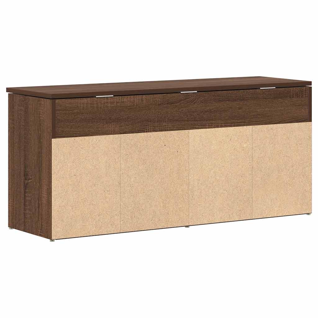 Πάγκος παπουτσιών καφέ δρυς 102x30,5x45 cm Ξύλο μηχανής