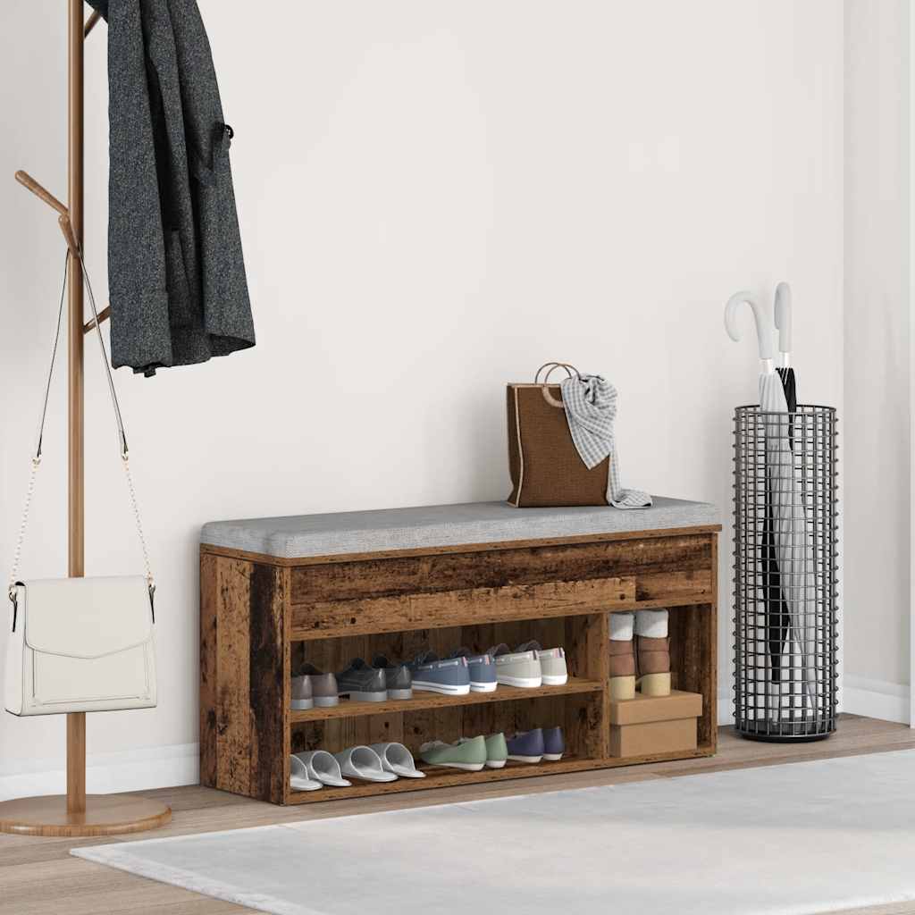 Πάγκος παπουτσιών  Παλαιό ξύλο 102x30,5x45 cm Ξύλο μηχανής
