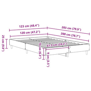 Πλαίσιο Κρεβατιού χωρίς Στρώμα Καφέ Δρυς 120x200εκ. Επ. Ξύλο