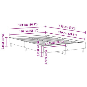 Πλαίσιο κρεβατιού χωρίς στρώμα 140x190 εκ. Επεξεργασμένο Ξύλο