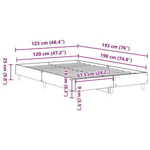 Πλαίσιο κρεβατιού χωρίς στρώμα 120x190 εκ. Επεξεργασμένο Ξύλο