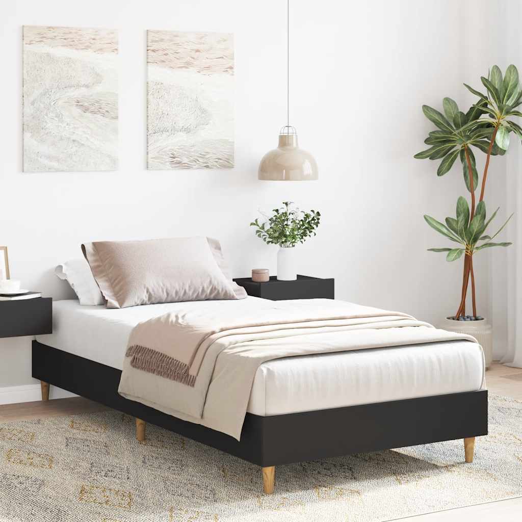 Πλαίσιο κρεβατιού χωρίς στρώμα Μαύρο 75x190 cm