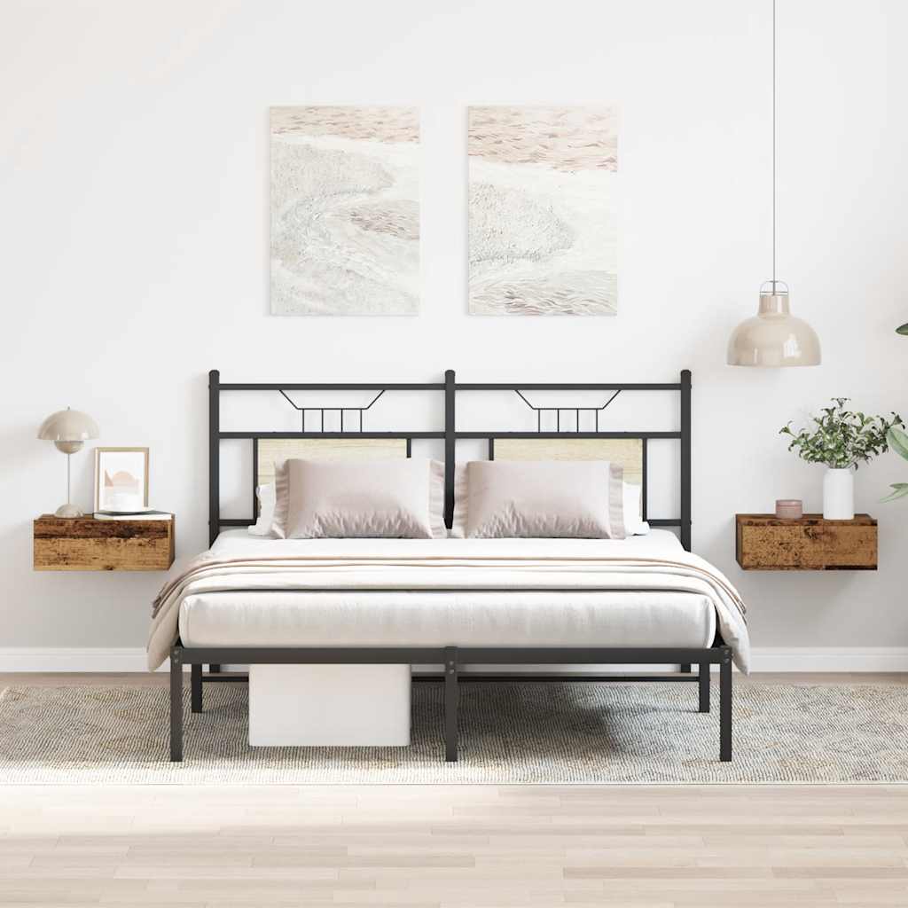 Κομοδίνα Κρεμαστά 2 τεμ. Παλιό ξύλο 40x32x15εκ. από Μοριοσανίδα