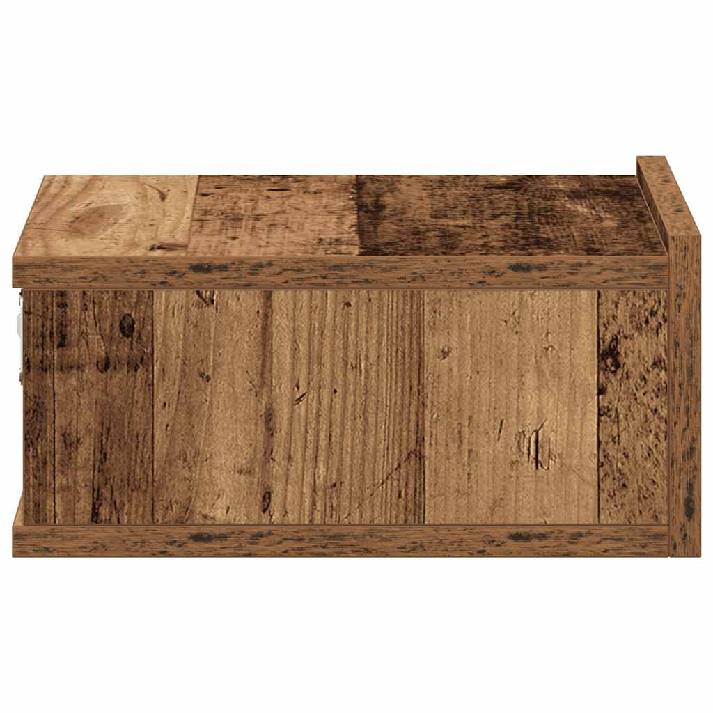Κομοδίνα Κρεμαστά 2 τεμ. Παλιό ξύλο 40x32x15εκ. από Μοριοσανίδα
