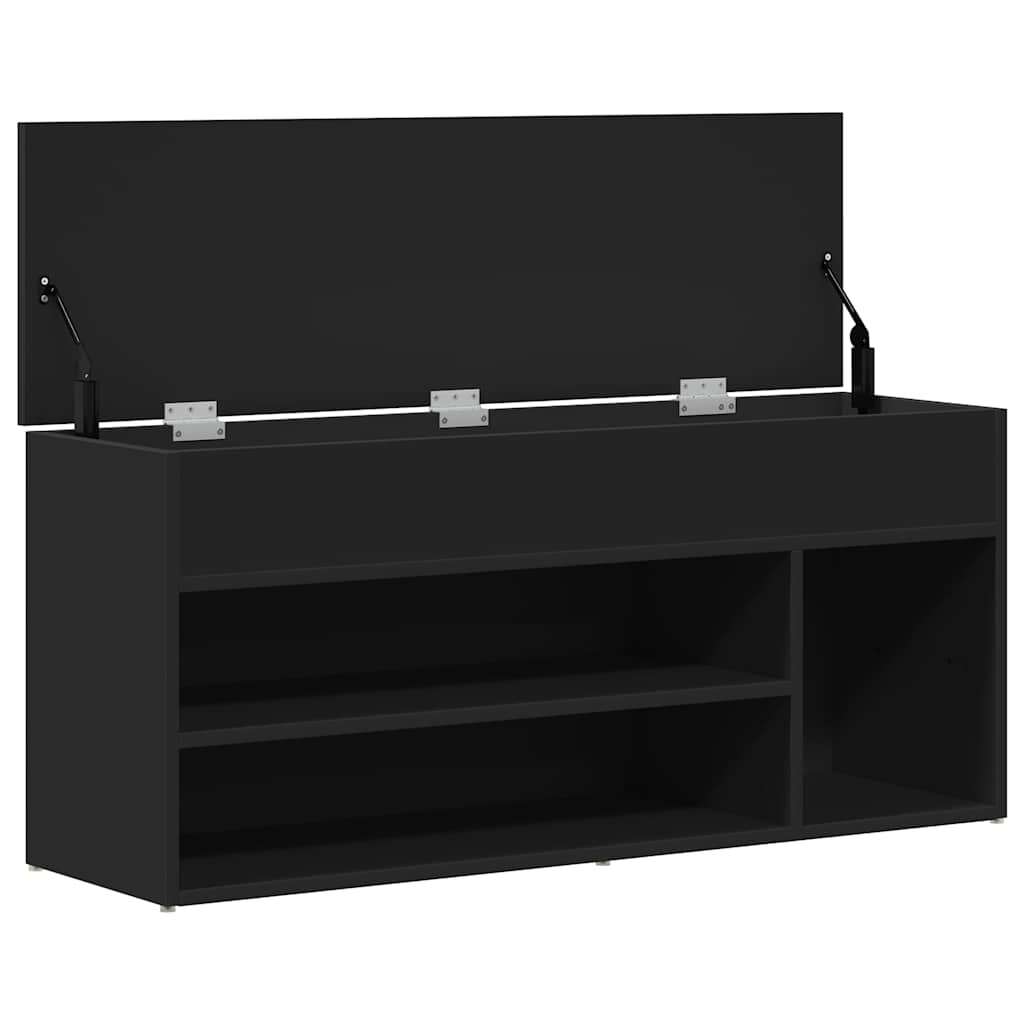 Πάγκος παπουτσιών  Μαύρο 102x30,5x45 cm Κατασκευασμένο ξύλο - Pakobazaar
