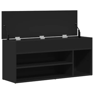 Πάγκος παπουτσιών  Μαύρο 102x30,5x45 cm Κατασκευασμένο ξύλο - Pakobazaar