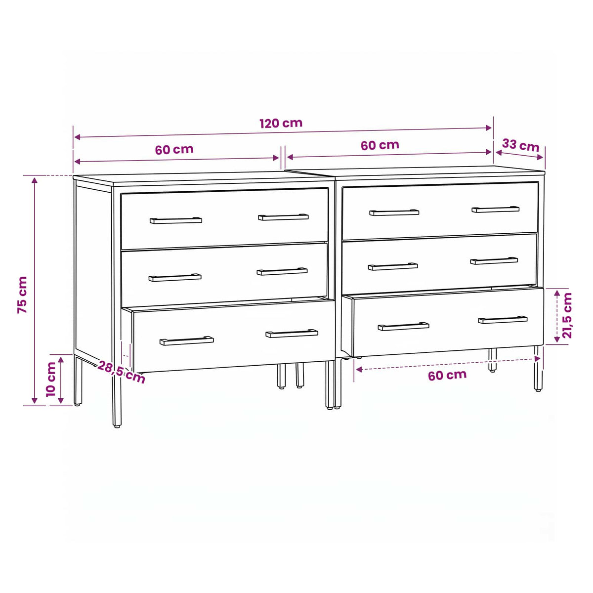 Παραδοσιακά Πλευρικά Έπιπλα 70 x 35 x 70 εκ. Καφέ