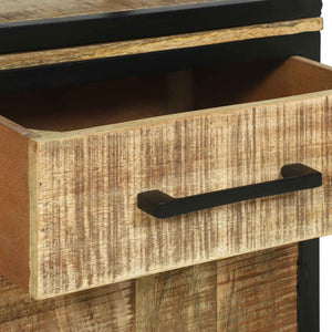 Highboard με συρτάρι Καφέ 70 x 35 x 180 εκ. Στερεό ξύλο μάνγκο - Pakobazaar