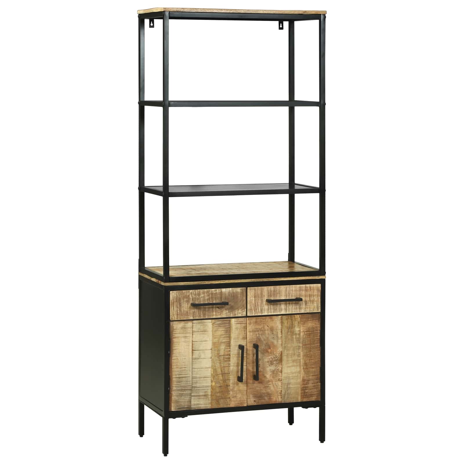 Highboard με συρτάρι Καφέ 70 x 35 x 180 εκ. Στερεό ξύλο μάνγκο - Pakobazaar