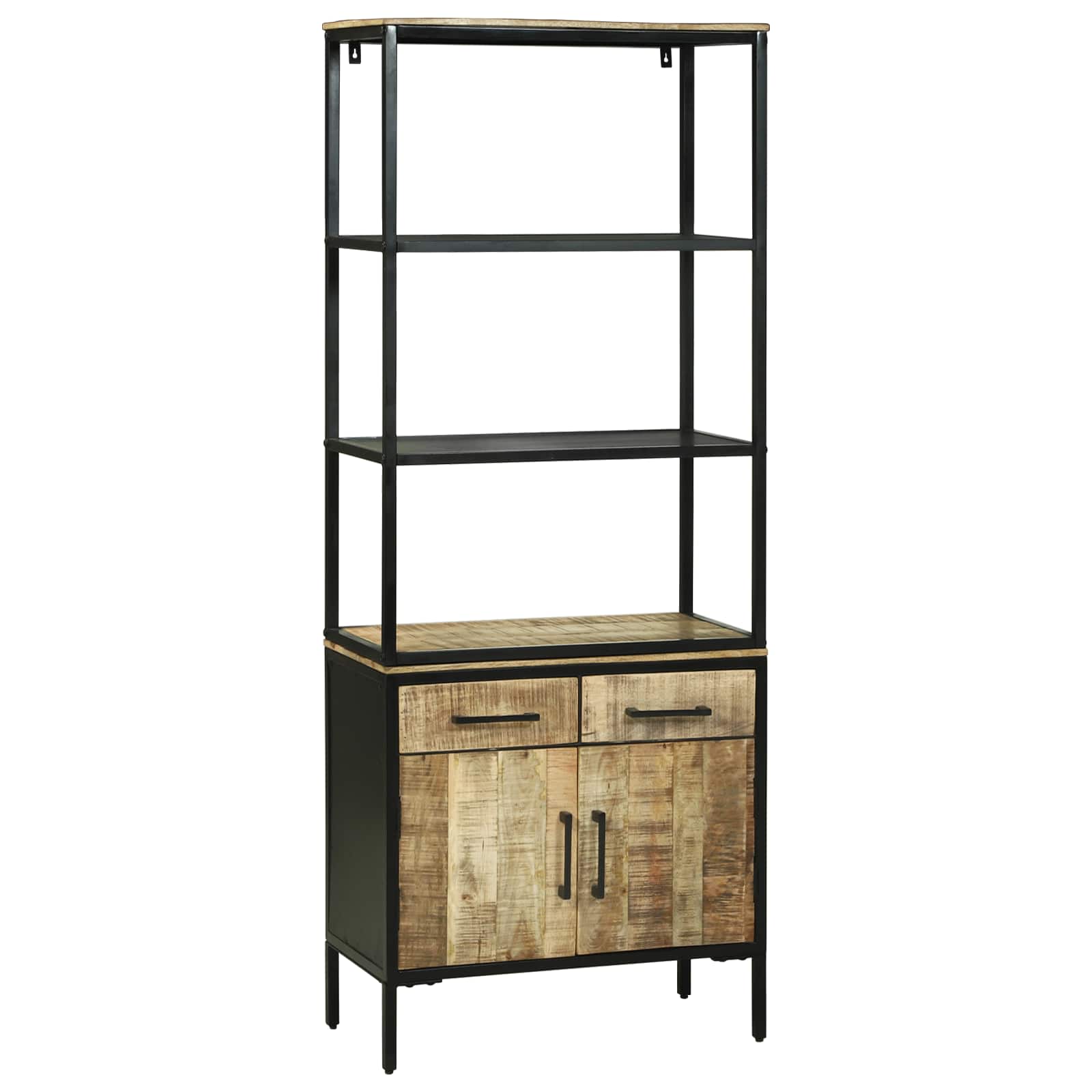 Highboard με συρτάρι Καφέ 70 x 35 x 180 εκ. Στερεό ξύλο μάνγκο - Pakobazaar