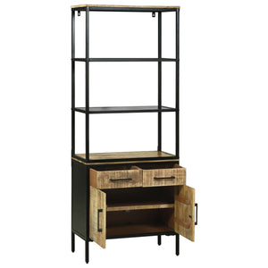 Highboard με συρτάρι Καφέ 70 x 35 x 180 εκ. Στερεό ξύλο μάνγκο - Pakobazaar