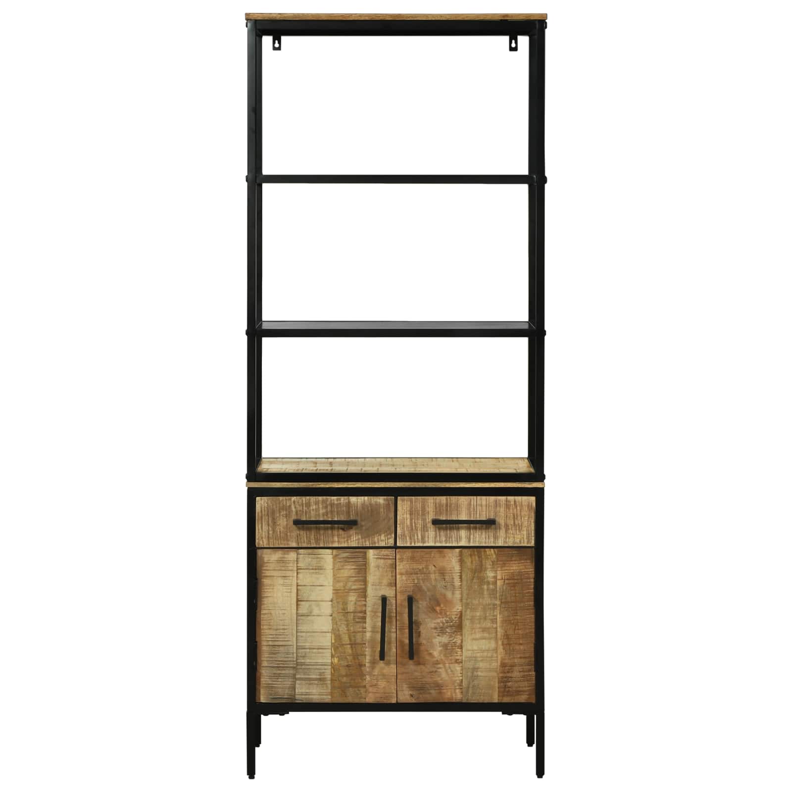 Highboard με συρτάρι Καφέ 70 x 35 x 180 εκ. Στερεό ξύλο μάνγκο - Pakobazaar