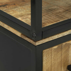 Highboard με συρτάρι Καφέ 70 x 35 x 180 εκ. Στερεό ξύλο μάνγκο - Pakobazaar