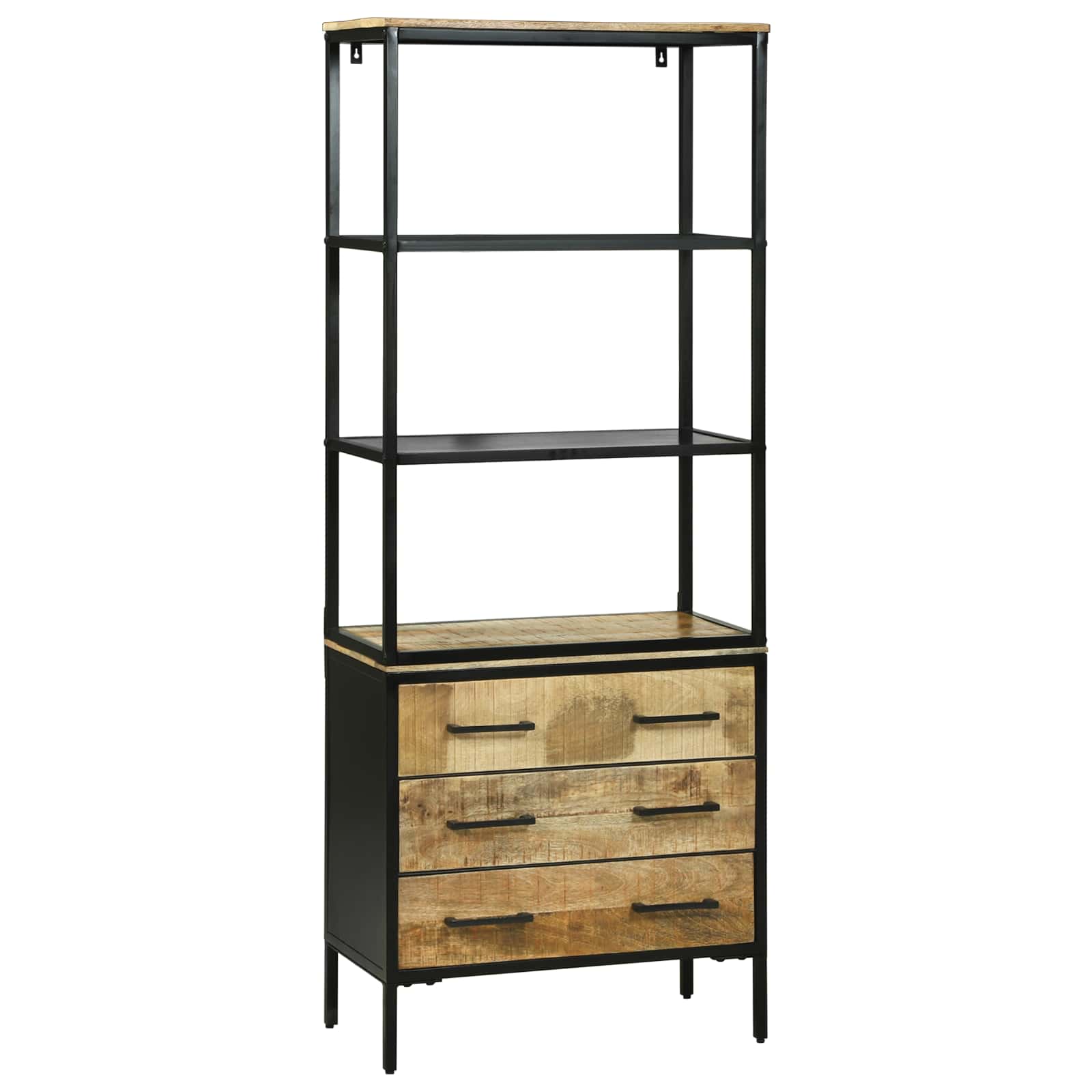 Highboard με συρτάρι Καφέ 70 x 35 x 180 εκ. Στερεό ξύλο μάνγκο - Pakobazaar