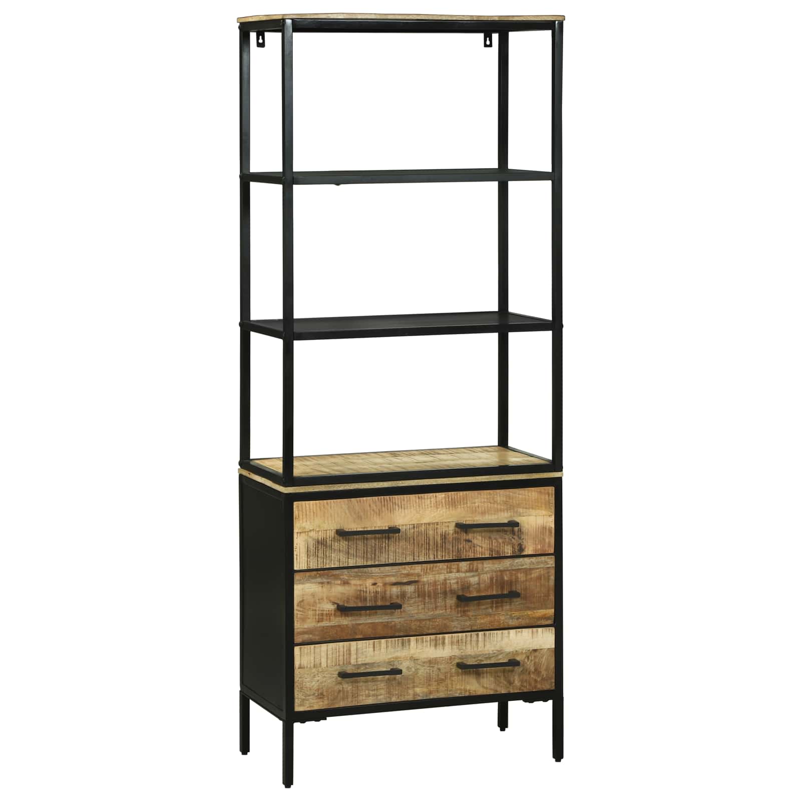 Highboard με συρτάρι Καφέ 70 x 35 x 180 εκ. Στερεό ξύλο μάνγκο - Pakobazaar
