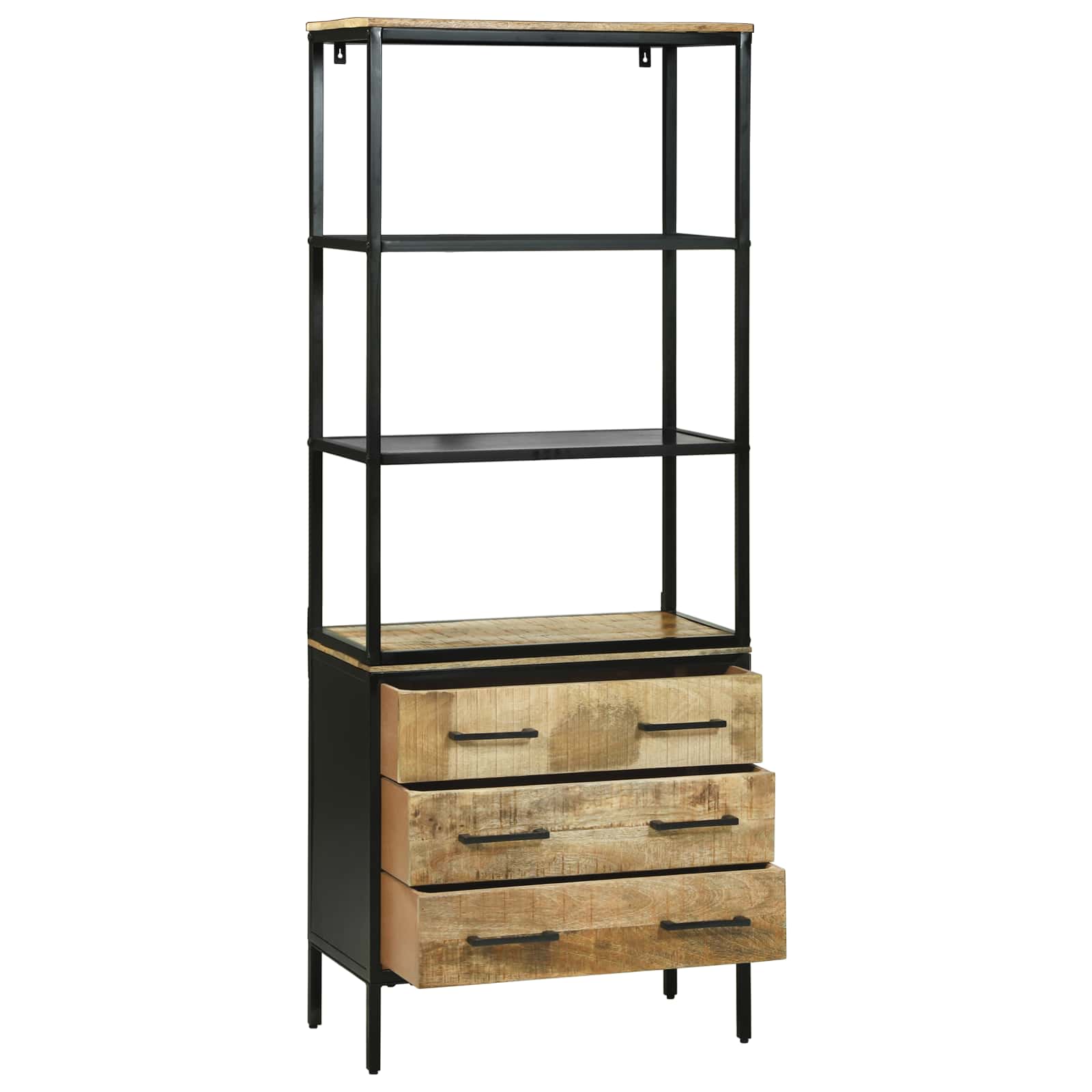 Highboard με συρτάρι Καφέ 70 x 35 x 180 εκ. Στερεό ξύλο μάνγκο - Pakobazaar