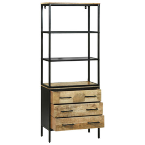 Highboard με συρτάρι Καφέ 70 x 35 x 180 εκ. Στερεό ξύλο μάνγκο - Pakobazaar