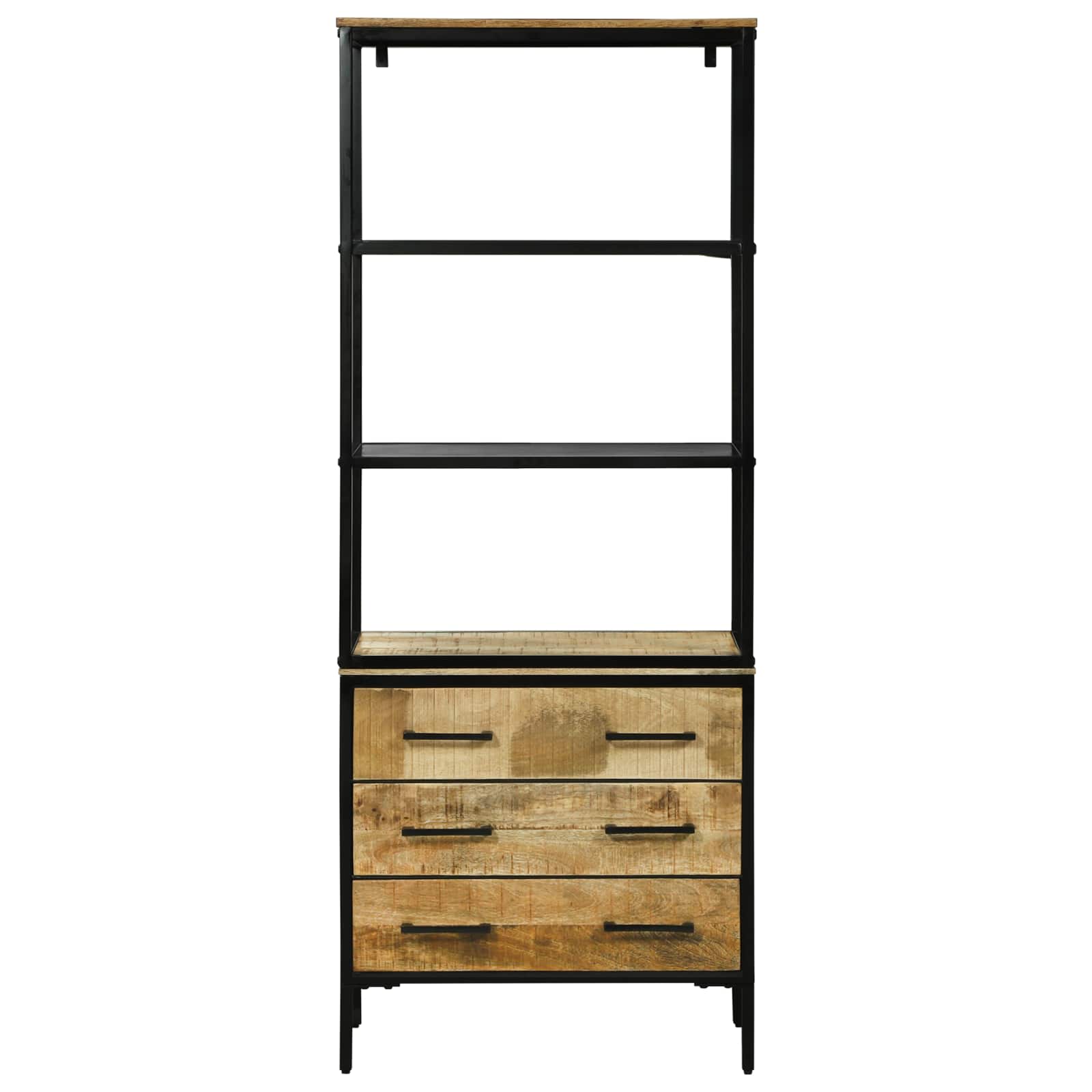 Highboard με συρτάρι Καφέ 70 x 35 x 180 εκ. Στερεό ξύλο μάνγκο - Pakobazaar