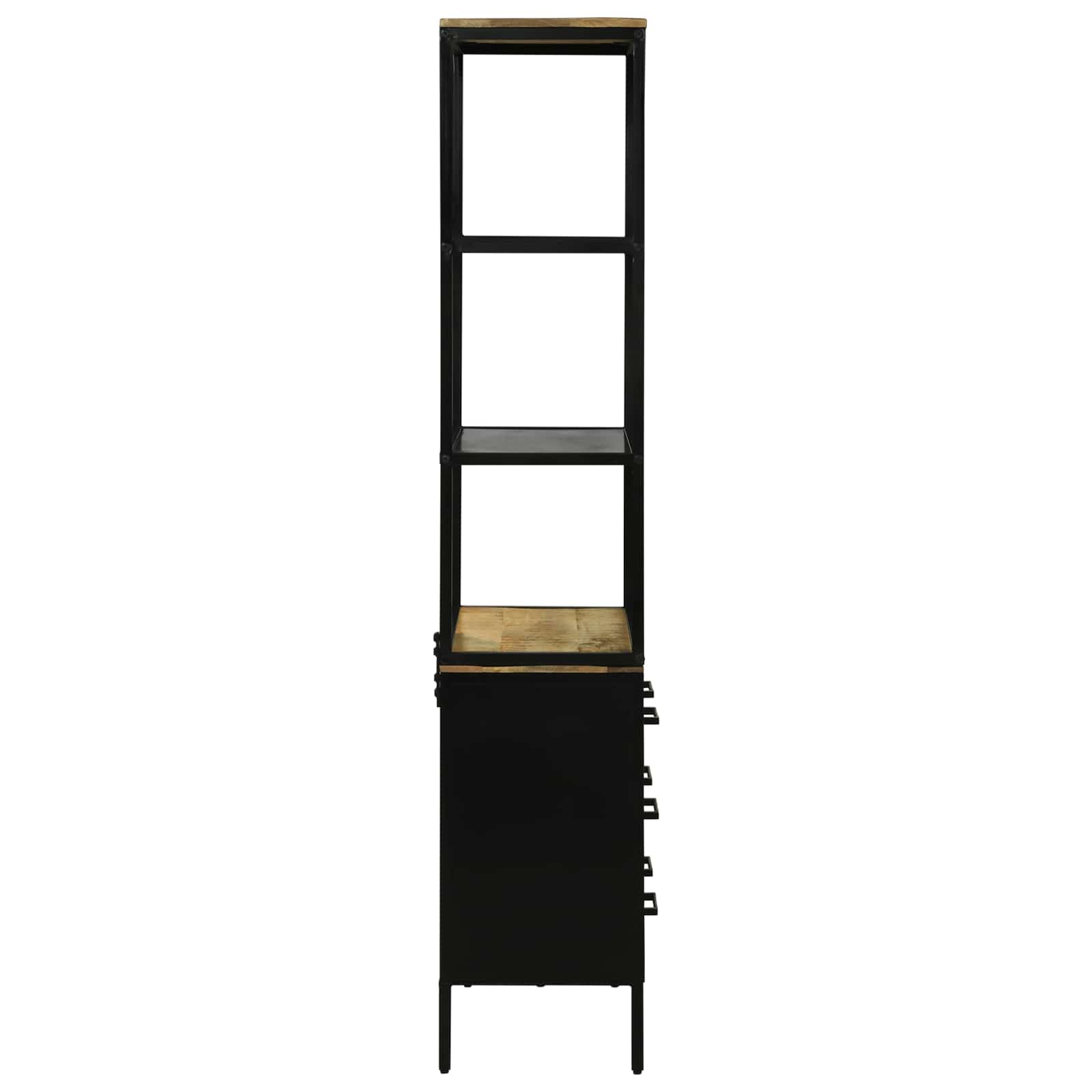Highboard με συρτάρι Καφέ 70 x 35 x 180 εκ. Στερεό ξύλο μάνγκο - Pakobazaar