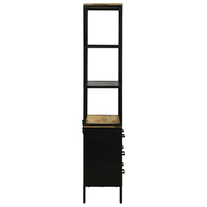 Highboard με συρτάρι Καφέ 70 x 35 x 180 εκ. Στερεό ξύλο μάνγκο - Pakobazaar