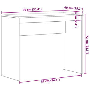 Γραφείο Μαύρη Δρυς 90x40x72 εκ. από Τεχνητό Ξύλο