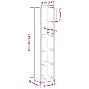 Ντουλάπια CD 2 τεμ. Μαύρο Δρυς 21x16x93,5 εκ Επεξεργασμένο Ξύλο