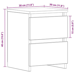 Κομοδίνο Μαύρη Οξυά 30 x 30 x 40 cm Επεξεργασμένο ξύλο