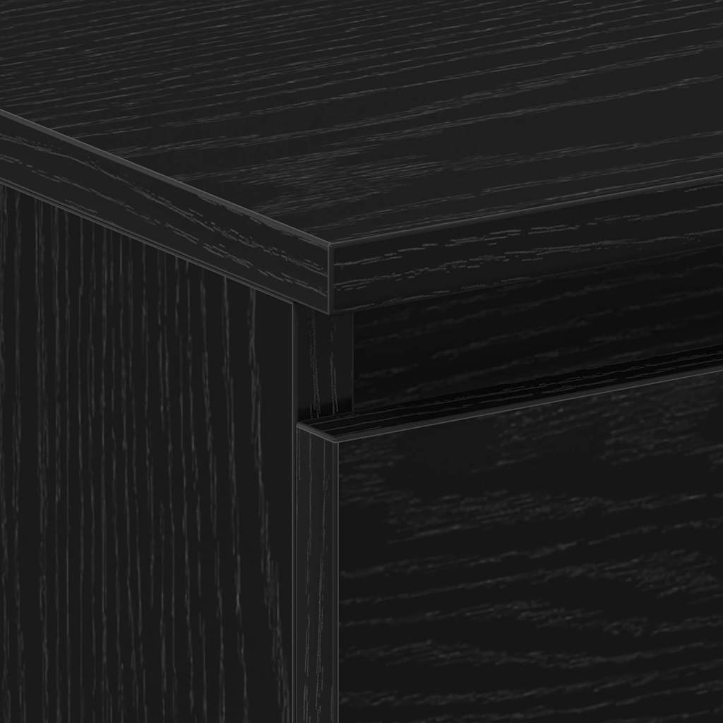 Κομοδίνο 2 pcs Μαύρη Οξυά 30 x 30 x 40 cm Επεξεργασμένο ξύλο