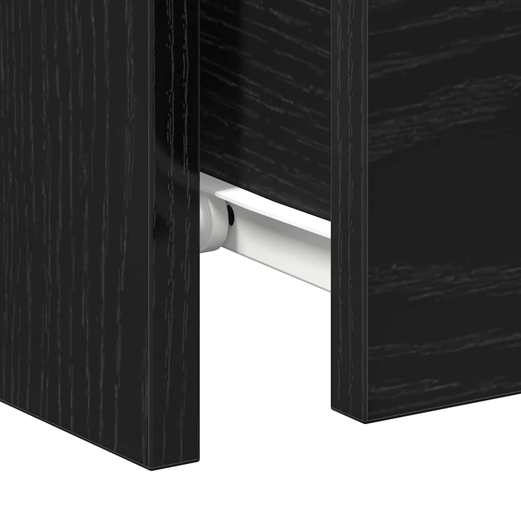 Κομοδίνο 2 pcs Μαύρη Οξυά 30 x 30 x 40 cm Επεξεργασμένο ξύλο