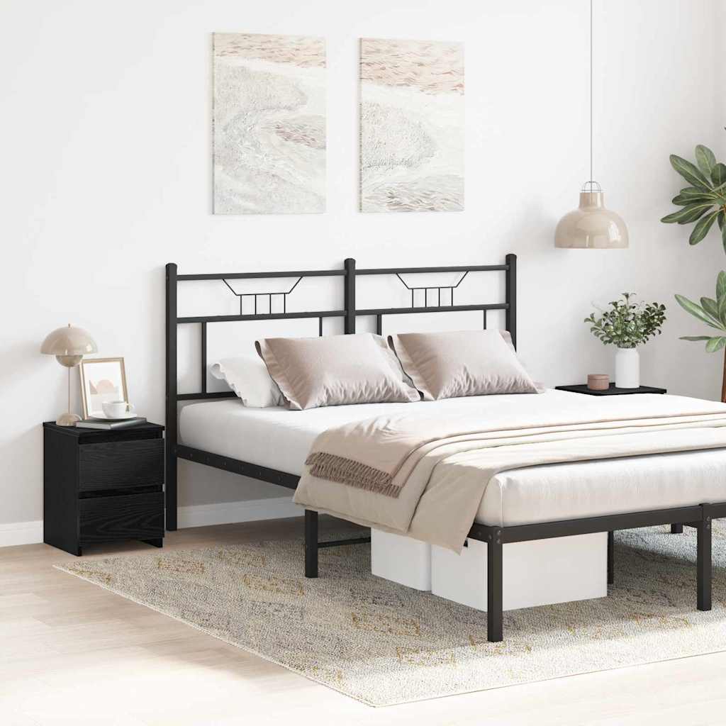 Κομοδίνο 2 pcs Μαύρη Οξυά 30 x 30 x 40 cm Επεξεργασμένο ξύλο