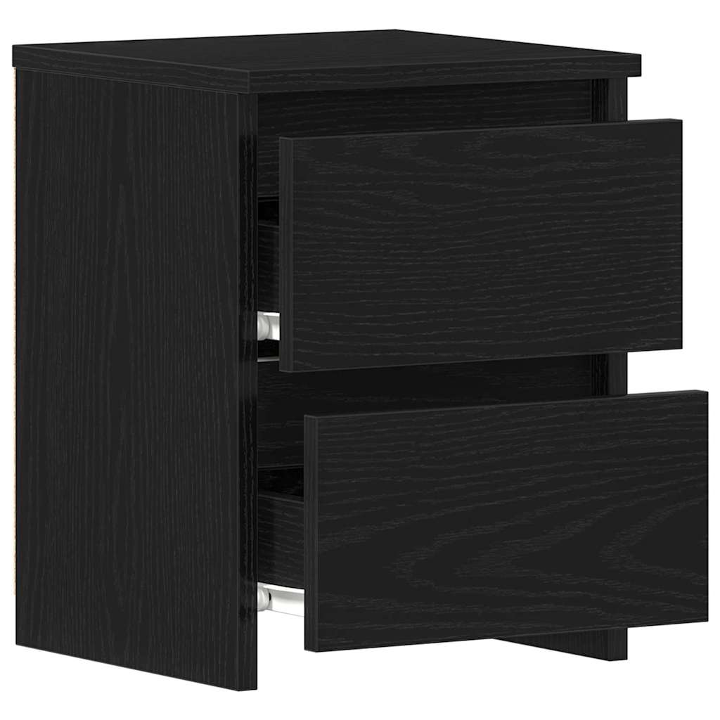 Κομοδίνο 2 pcs Μαύρη Οξυά 30 x 30 x 40 cm Επεξεργασμένο ξύλο