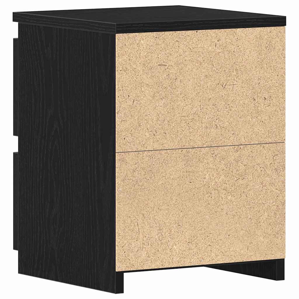 Κομοδίνο 2 pcs Μαύρη Οξυά 30 x 30 x 40 cm Επεξεργασμένο ξύλο