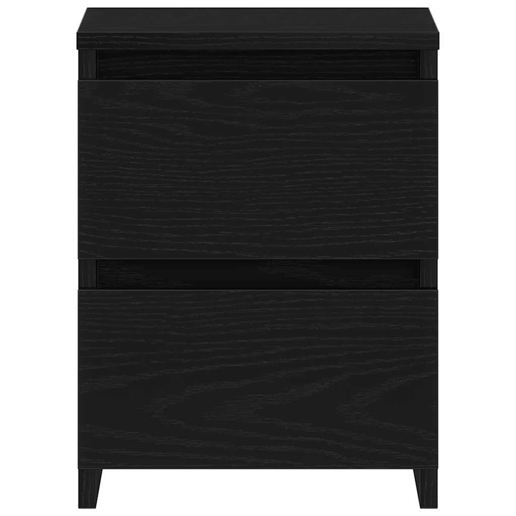 Κομοδίνο 2 pcs Μαύρη Οξυά 30 x 30 x 40 cm Επεξεργασμένο ξύλο