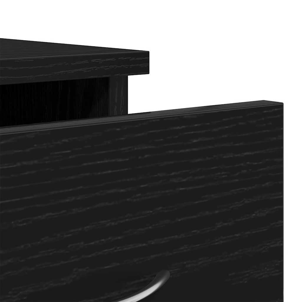 Ντουλάπι Τοίχου Μαύρο Δρυς 88x26x18,5 εκ Επεξεργασμένο Ξύλο