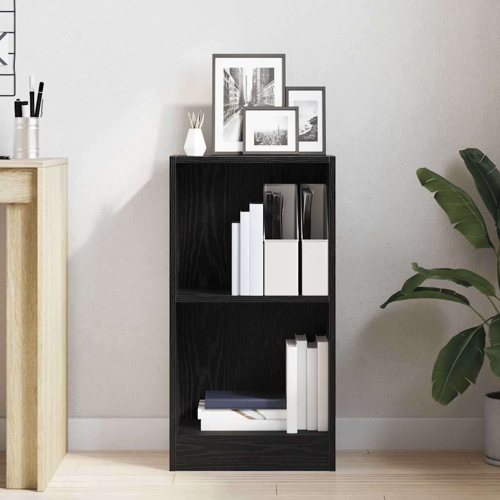 Βιβλιοθήκη Μαύρη Δρυς 40x24x76 εκ. από Τεχνητό Ξύλο - Pakobazaar