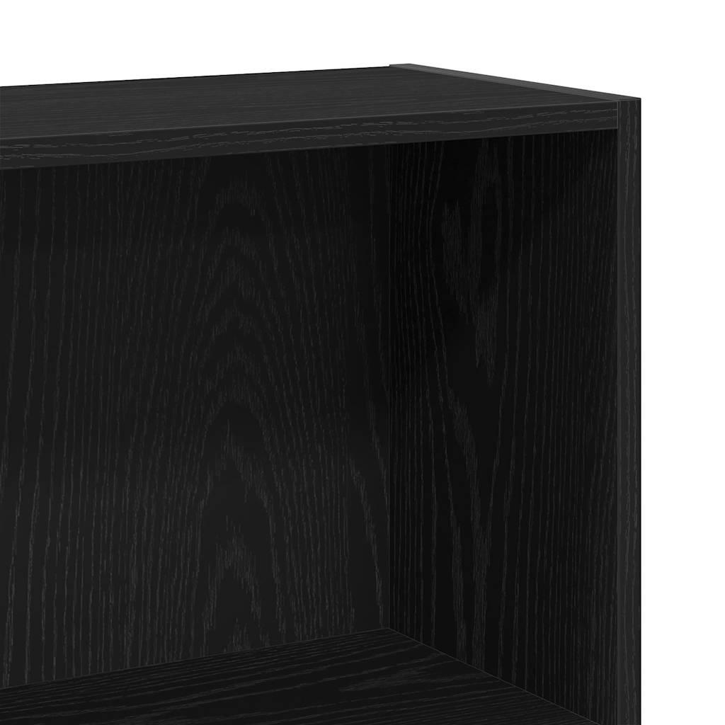 Βιβλιοθήκη 4 Επιπέδων Μαύρη Δρυς 80x24x143 εκ. από Τεχνητό Ξύλο - Pakobazaar