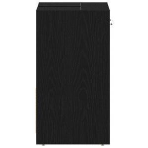 Ντουλάπι Νιπτήρα Μπάνιου Μαύρο Δρυς 60x33x60 εκ. Επεξ. Ξύλο - Pakobazaar