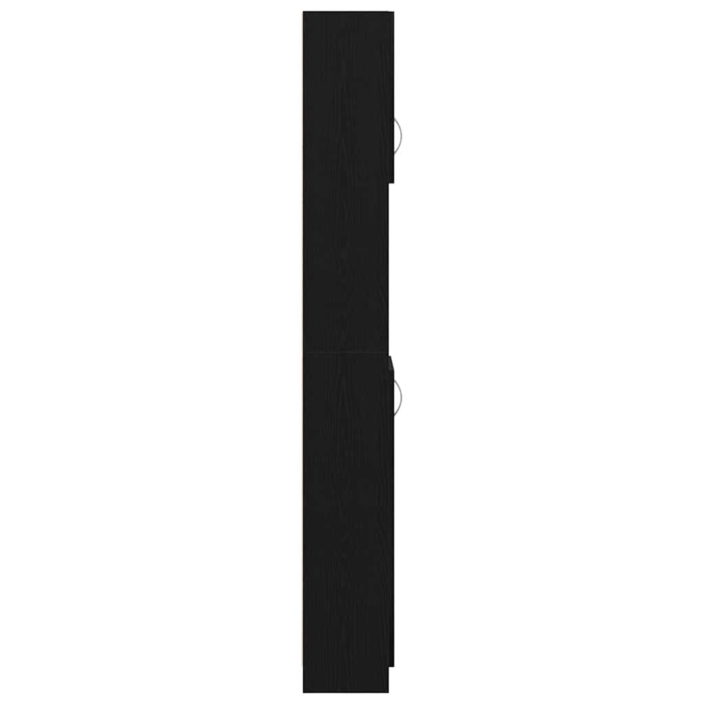 Ντουλάπι Μπάνιου Μαύρο Δρυς 32x25,5x190 εκ. Επεξ. Ξύλο