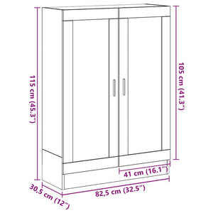 Βιβλιοθήκη Μαύρο Δρυς 82,5x30,5x115 εκ. Επεξεργασμένο Ξύλο - Pakobazaar