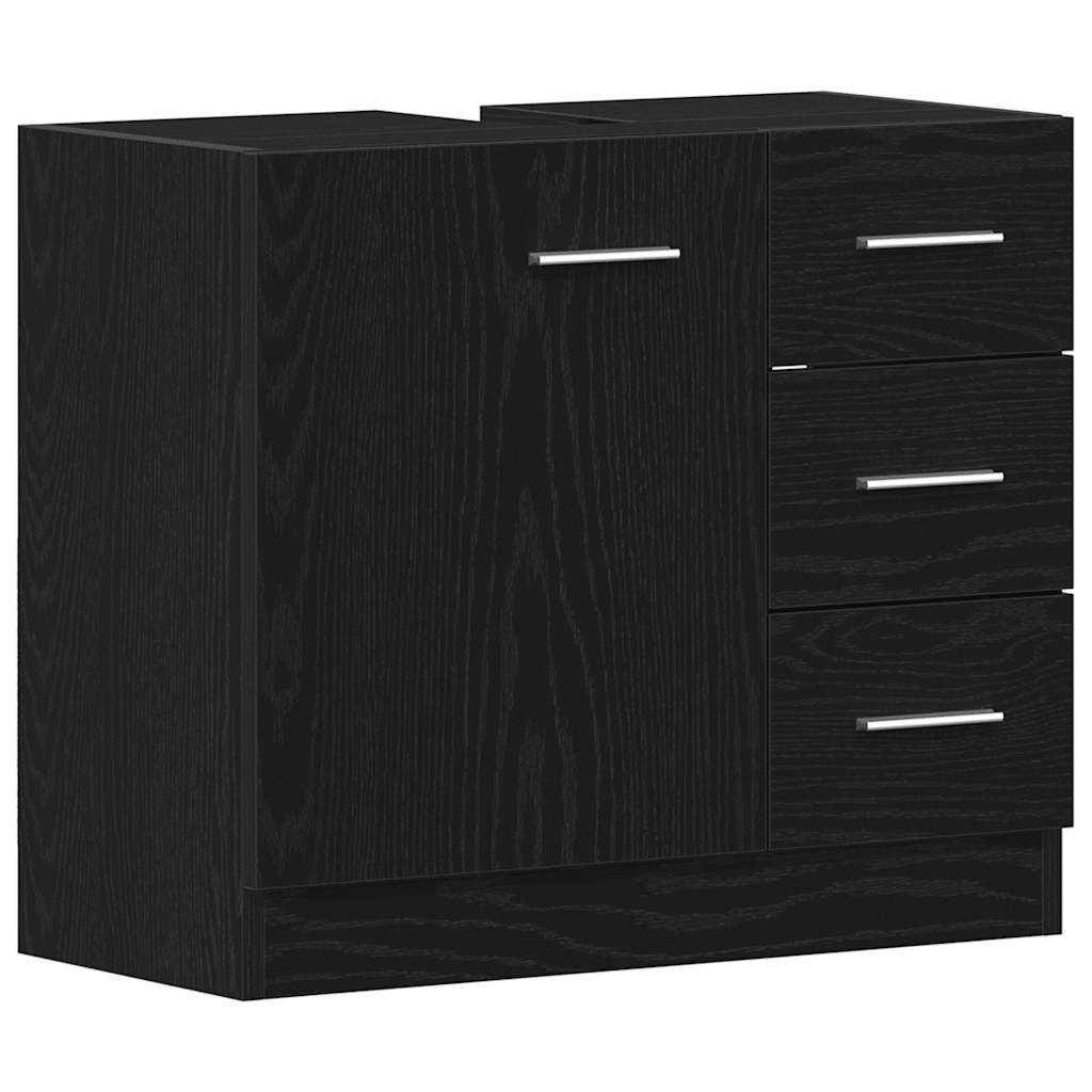 Ντουλάπι Νιπτήρα Μαύρο Δρυς 63x30x54 εκ. από Τεχνητό Ξύλο - Pakobazaar