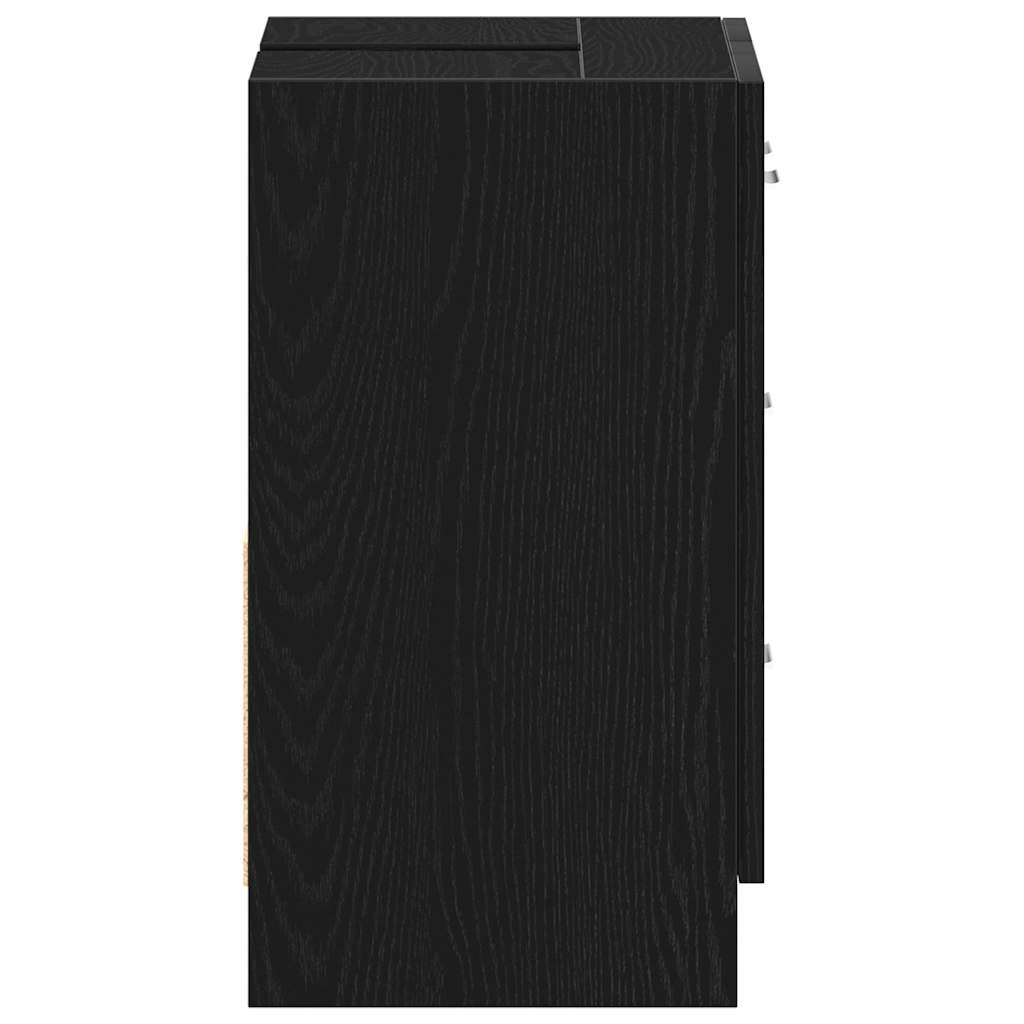 Ντουλάπι Νιπτήρα Μαύρο Δρυς 63x30x54 εκ. από Τεχνητό Ξύλο - Pakobazaar