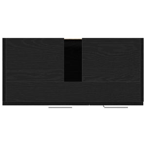 Ντουλάπι Νιπτήρα Μαύρο Δρυς 63x30x54 εκ. από Τεχνητό Ξύλο - Pakobazaar