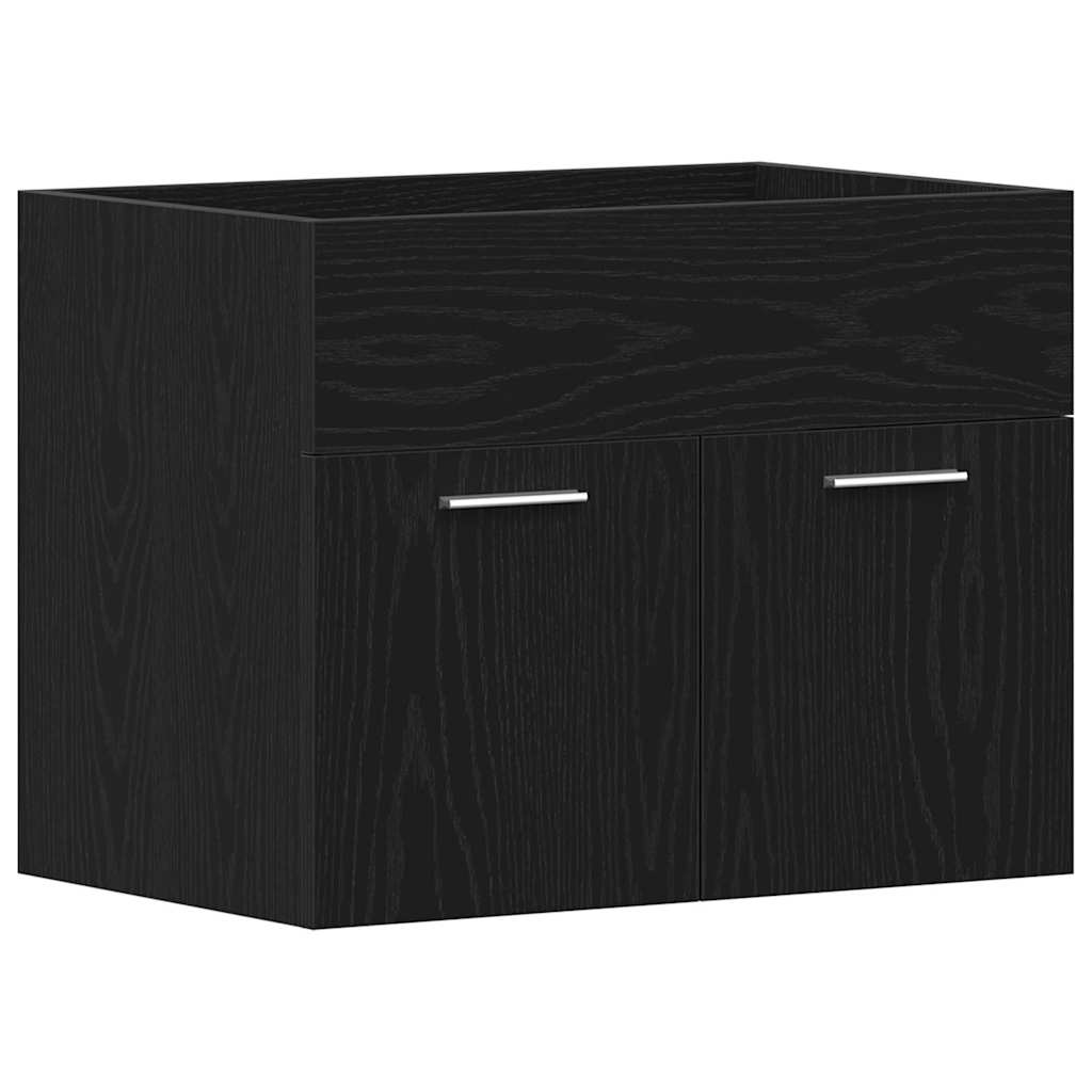 Ντουλάπι Νιπτήρα Μπάνιου Μαύρο Δρυς 60x38,5x46 εκ. από Τεχνητό Ξύλο - Pakobazaar
