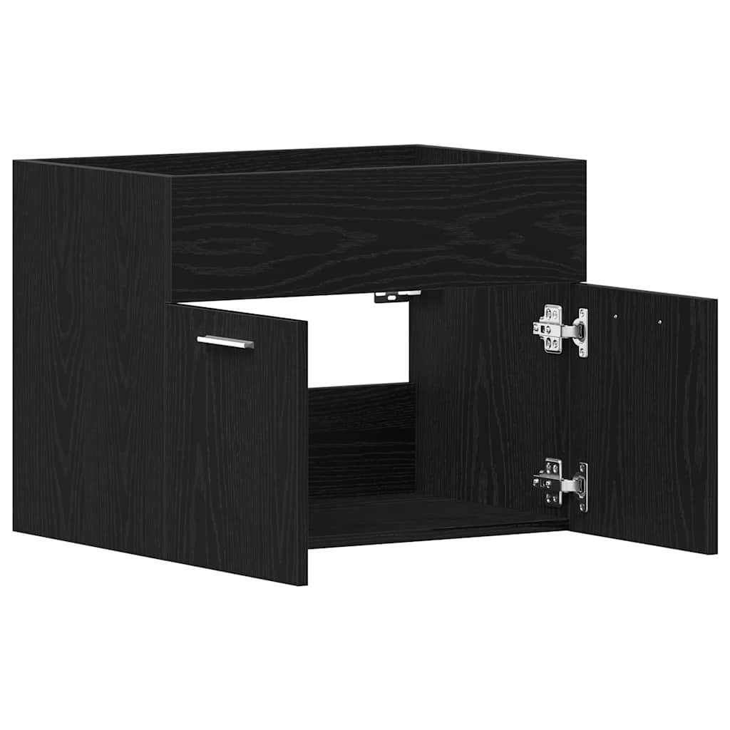 Ντουλάπι Νιπτήρα Μπάνιου Μαύρο Δρυς 60x38,5x46 εκ. από Τεχνητό Ξύλο - Pakobazaar